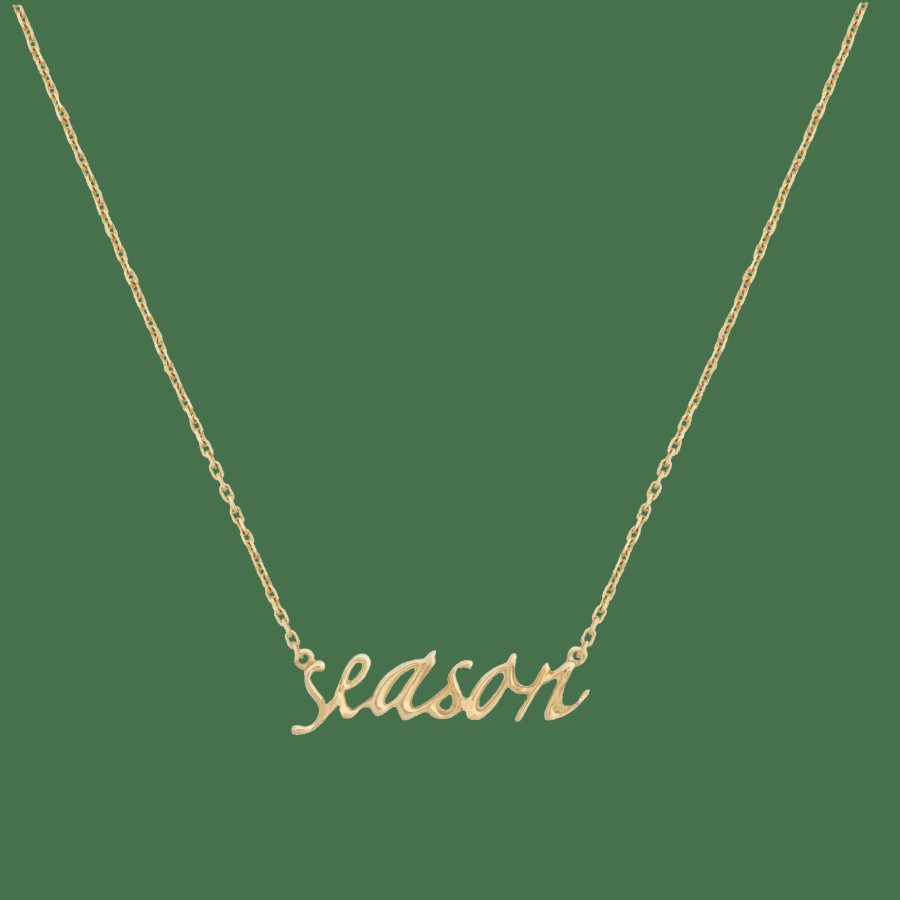 Necklaces YCL Jewels Name Plate Necklaces | Cursive Nameplate Necklace | 9K Solid Gold