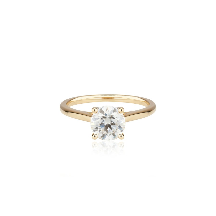 Shop YCL Jewels Engagement Rings | Round Moissanite Ring | 14K Solid Gold