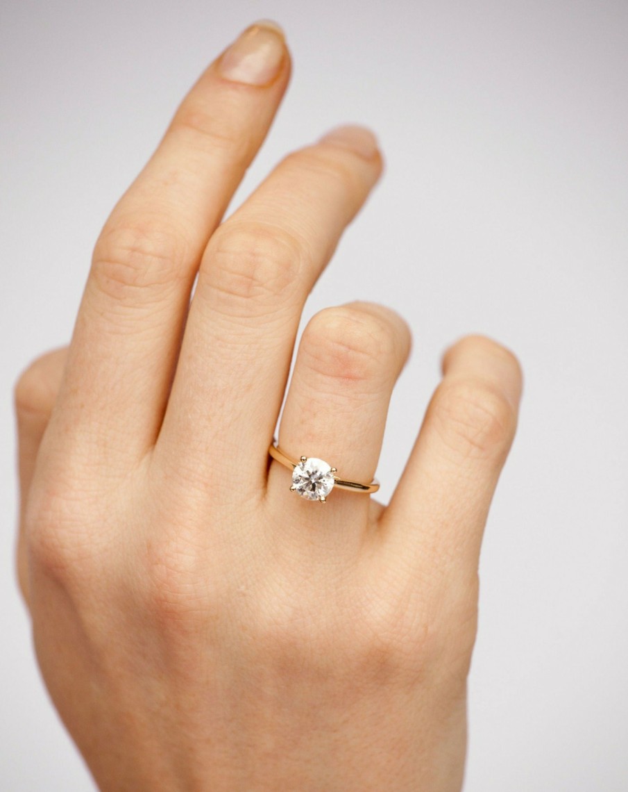 Shop YCL Jewels Engagement Rings | Round Moissanite Ring | 14K Solid Gold