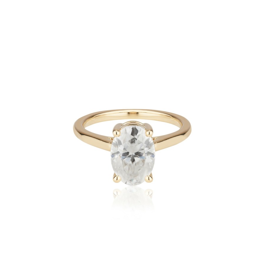 Shop YCL Jewels Engagement Rings | Oval Moissanite Ring | 14K Solid Gold