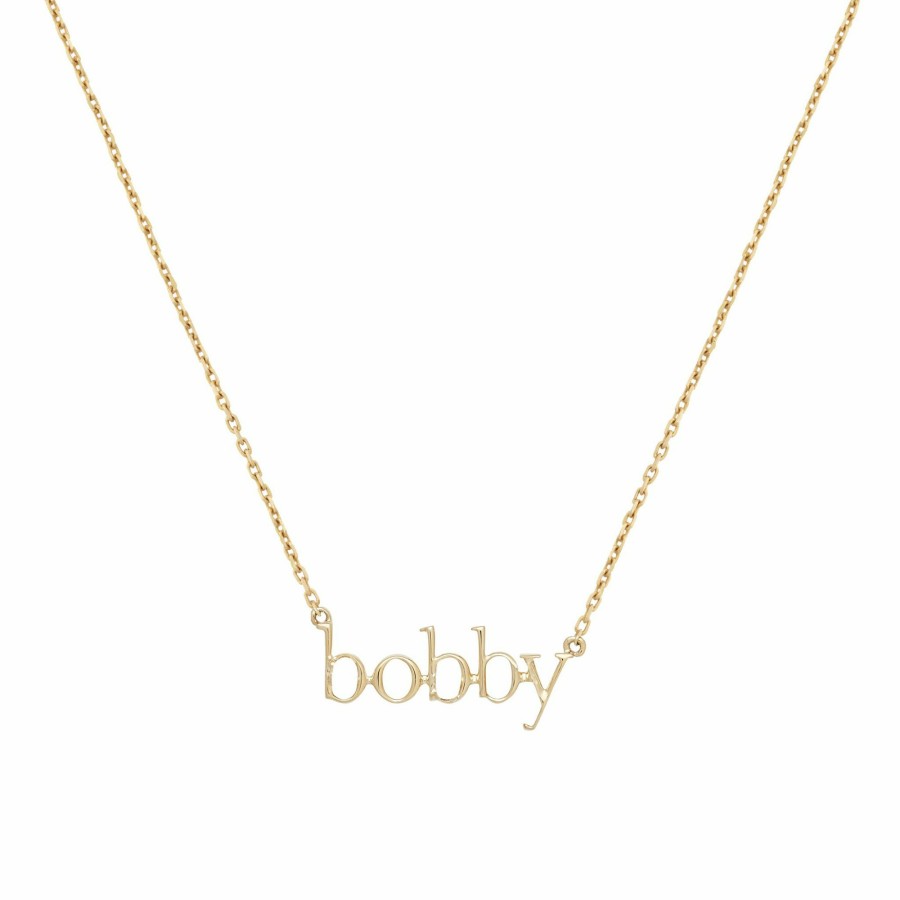 Necklaces YCL Jewels Name Plate Necklaces | Serif Nameplate Necklace | 9K Solid Gold