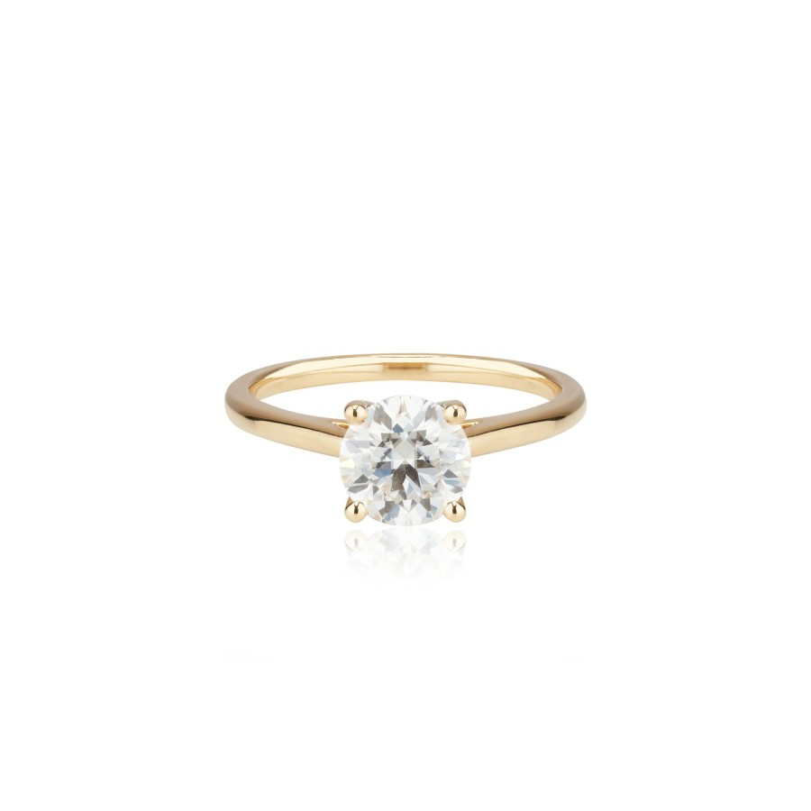 Shop YCL Jewels Custom Rings | Round Moissanite Ring | 14K Solid Gold