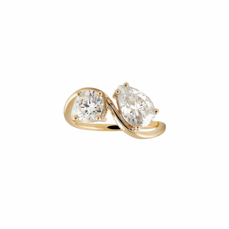 Shop YCL Jewels Custom Rings | Curve Toi Et Moi Moissanite Ring | 14K Solid Gold