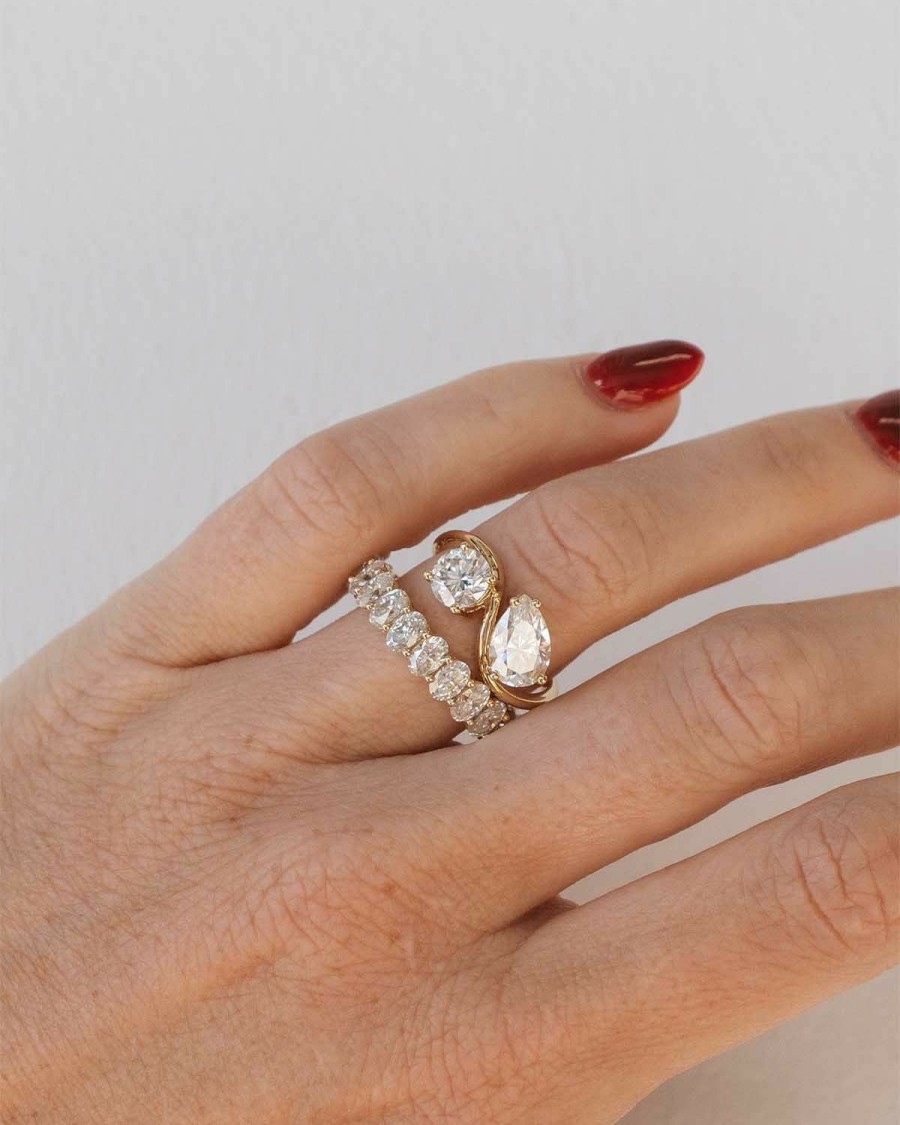 Shop YCL Jewels Custom Rings | Curve Toi Et Moi Moissanite Ring | 14K Solid Gold