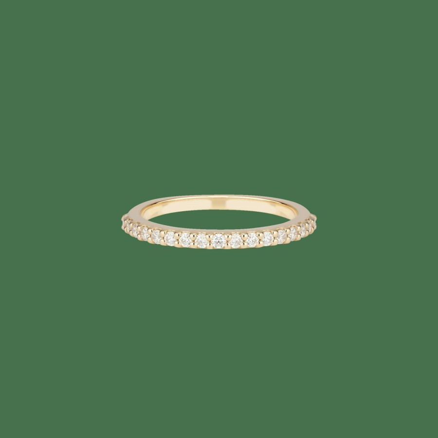 Shop YCL Jewels Everyday Rings | Pave Moissanite Ring Band | 14K Solid Gold