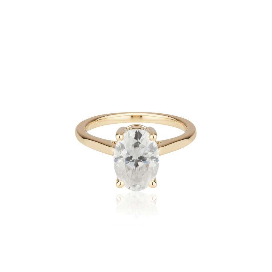 Shop YCL Jewels Custom Rings | Oval Moissanite Ring | 14K Solid Gold