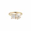 Shop YCL Jewels Engagement Rings | Princess Pear Cut Toi Et Moi Moissanite Ring | 14K Solid Gold