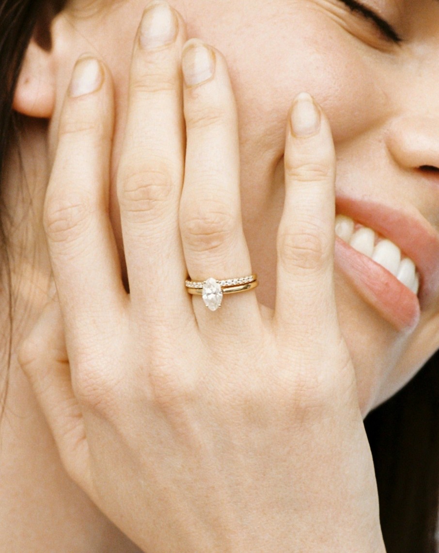 Shop YCL Jewels Custom Rings | Marquise Moissanite Ring | 14K Solid Gold